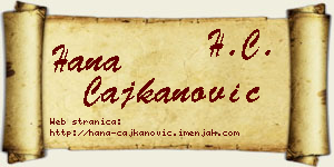Hana Čajkanović vizit kartica